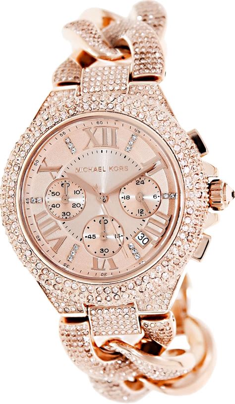 michael kors big chain watch rose gold|rose gold mk watch women's.